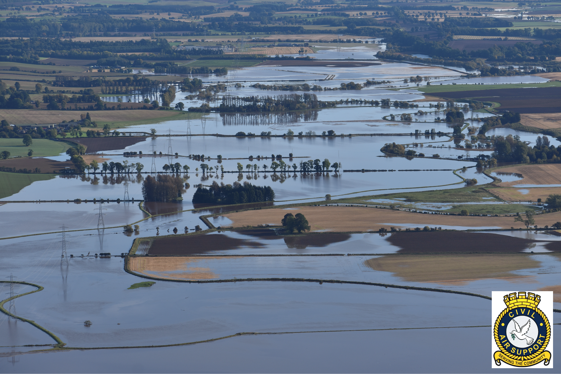 Civil Air Support Sample Images of Flooding in Scotland